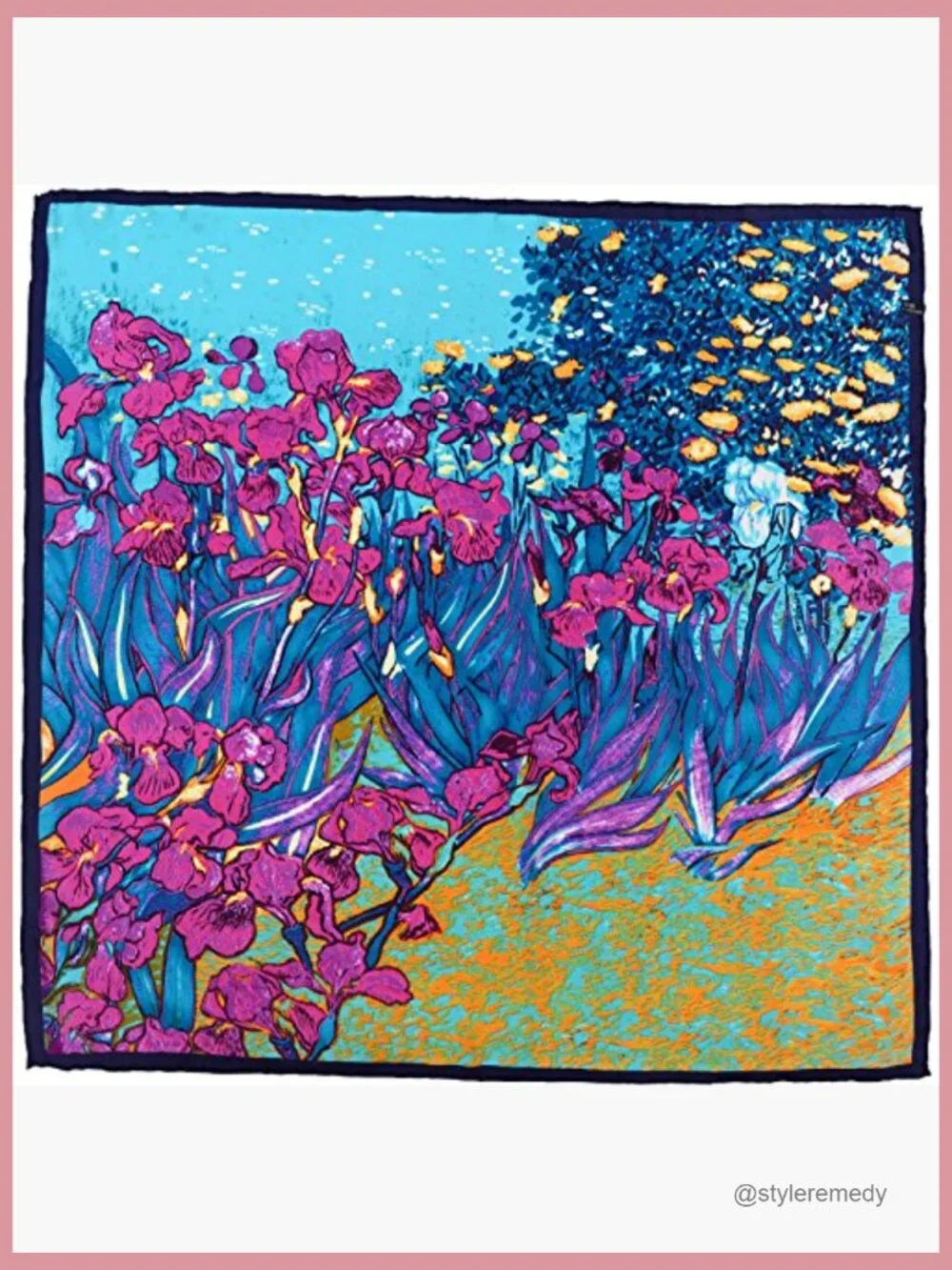 Silk Square Scarf Van Gogh Painted Fashion Scarf Wrap